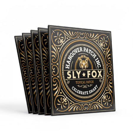 Packaging of SLY FOX Patch Inc. Sly Fox topical patches with decorative design. 5 pack.