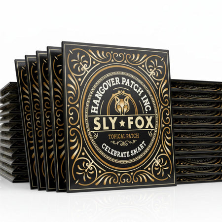 Packaging of SLY FOX Patch Inc Sly Fox Topical Patch with decorative design on a white background. 15 pack.